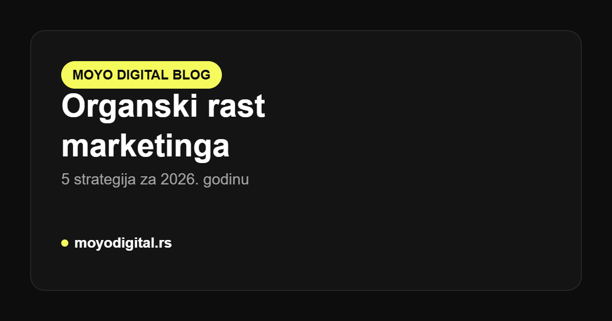 organski rast marketinga - 5 strategija za 2026